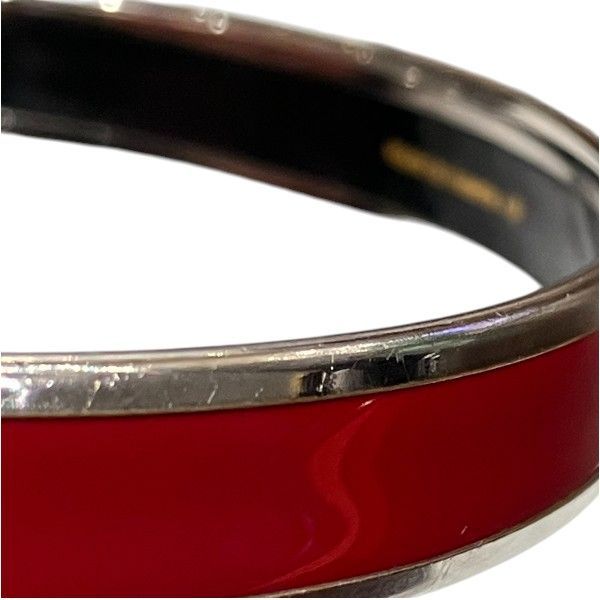Hermes Enamel MM Cloisonne Red Bangle — view 7