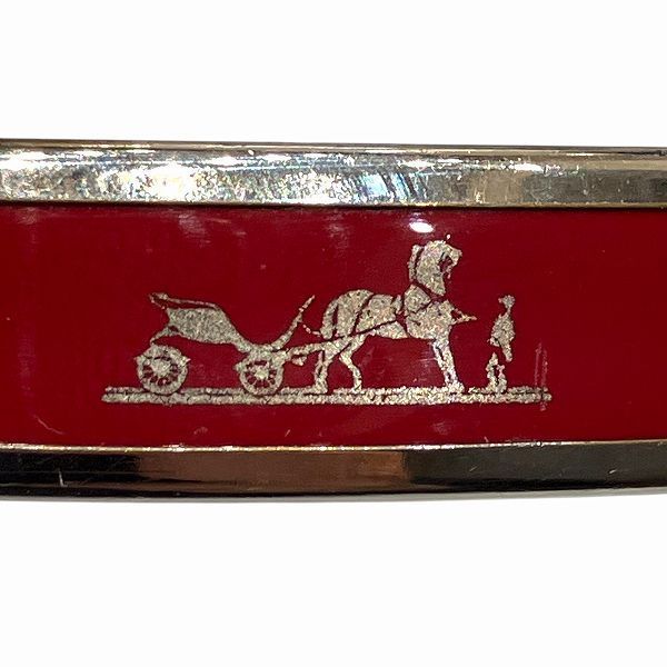 Hermes Enamel MM Cloisonne Red Bangle — view 8
