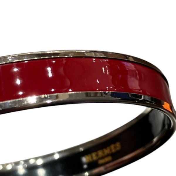 Hermes Enamel MM Cloisonne Red Bangle — view 6