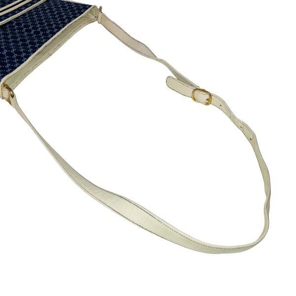 Gucci Vintage Navy White Leather Shoulder Bag — view 6