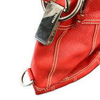 Prada Magenta Red Leather Shoulder Bag — view 9
