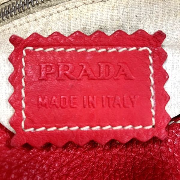 Prada Magenta Red Leather Shoulder Bag — view 4