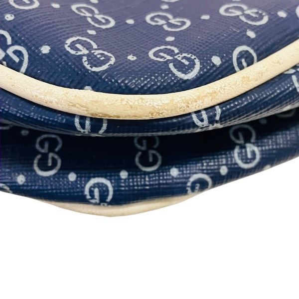 Gucci Vintage Navy White Leather Shoulder Bag — view 8