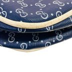 Gucci Vintage Navy White Leather Shoulder Bag — view 8