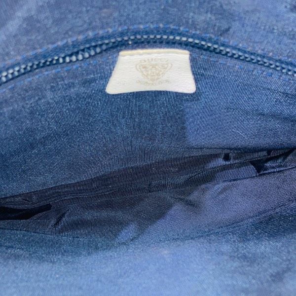 Gucci Vintage Navy White Leather Shoulder Bag — view 7
