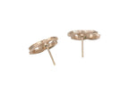 Chanel Earrings CC Logo Rhinestone Red Gold — view 3