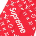 Louis Vuitton Supreme Wool Cashmere Blend Monogram Logo Scarf Red — view 3