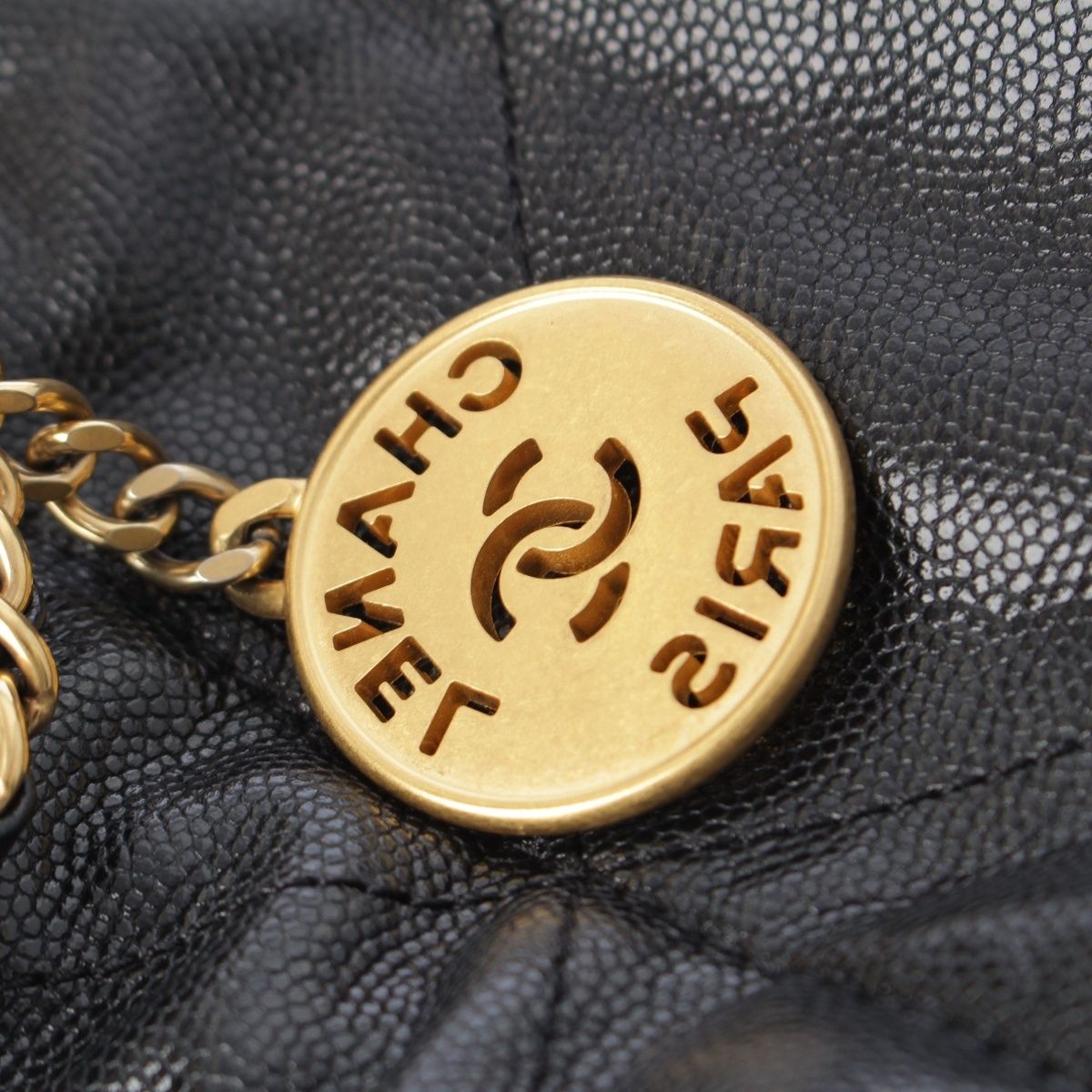 Chanel Caviar Leather 22 Mini Chain Shoulder Bag So Black — view 7