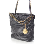 Chanel Caviar Leather 22 Mini Chain Shoulder Bag So Black — view 2