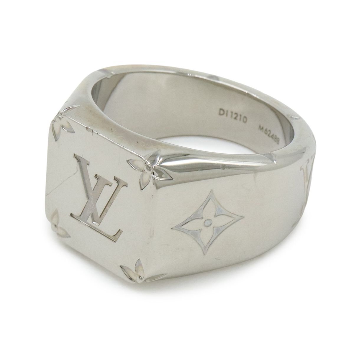 Louis Vuitton Signet Ring Monogram Metal Silver — view 2
