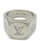 Louis Vuitton Signet Ring Monogram Metal Silver — view 5