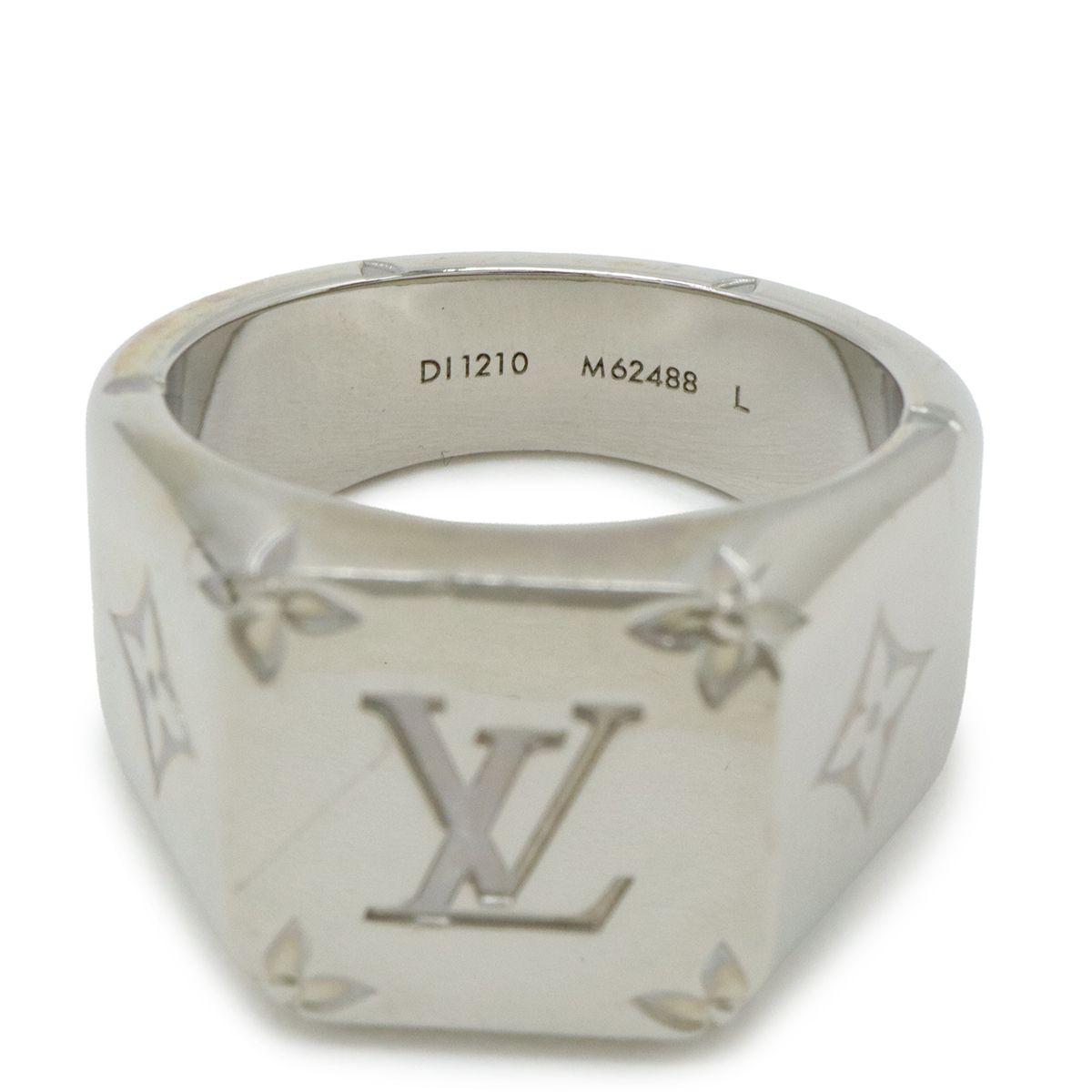 Louis Vuitton Signet Ring Monogram Metal Silver — view 5