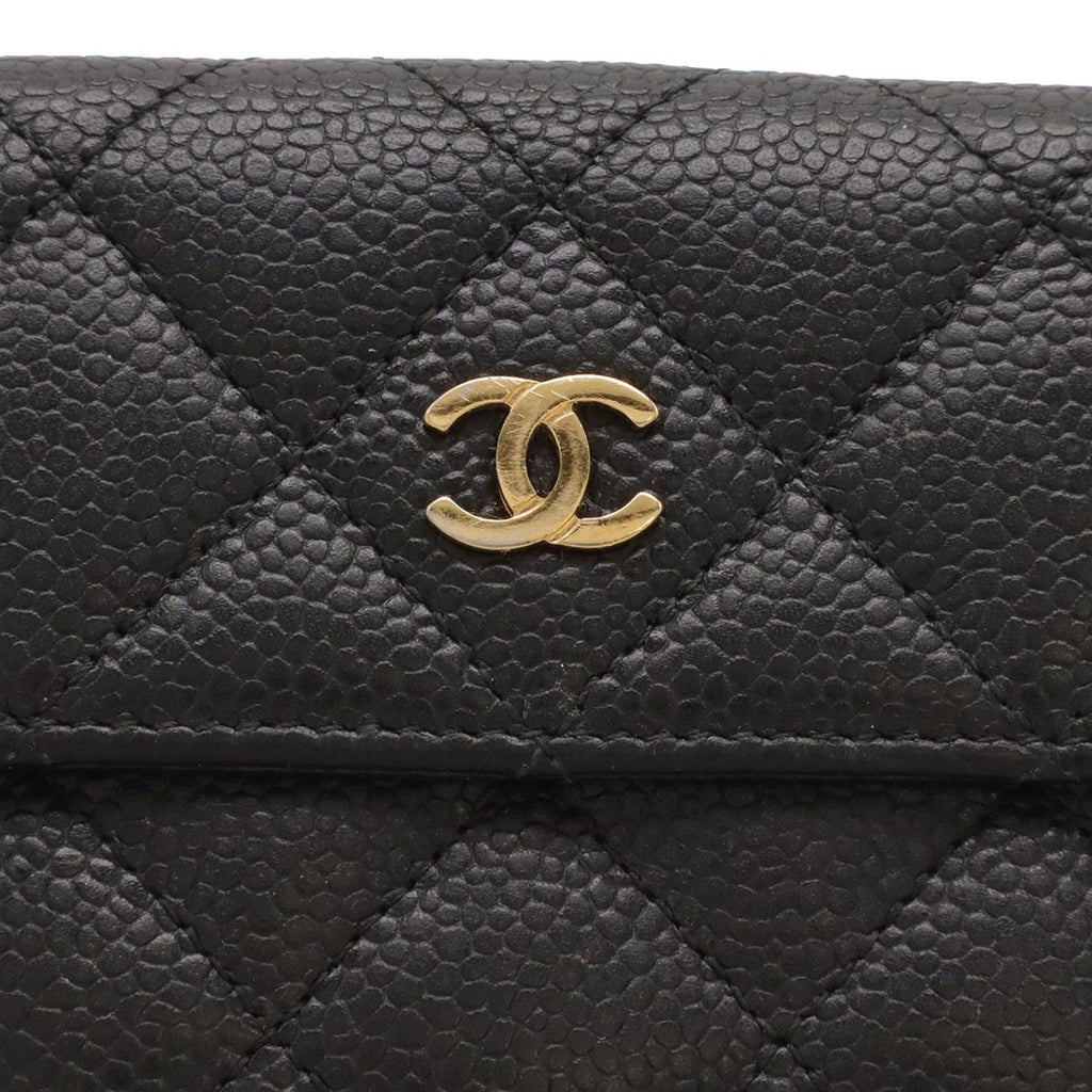 Chanel Quilted CC Logo Bifold Wallet Hook Double — view 4
