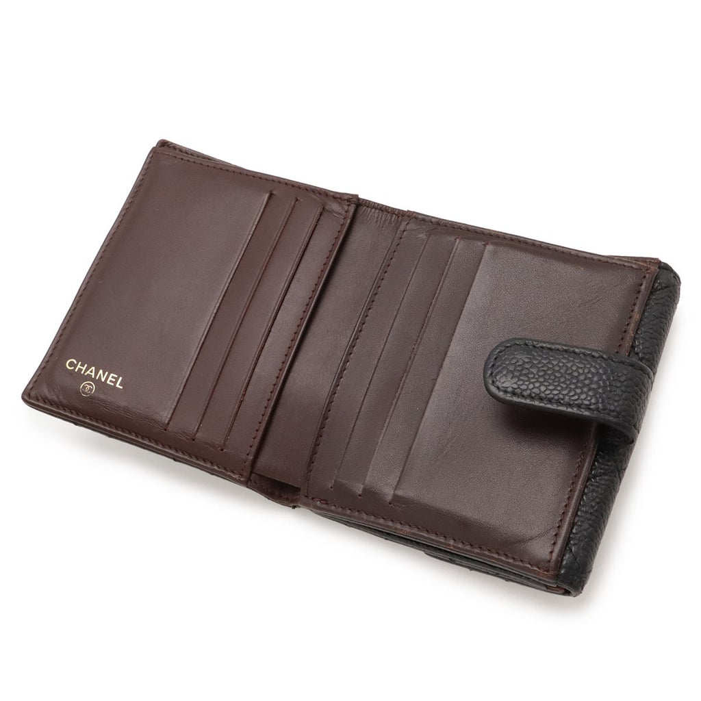Chanel Quilted CC Logo Bifold Wallet Hook Double — view 5
