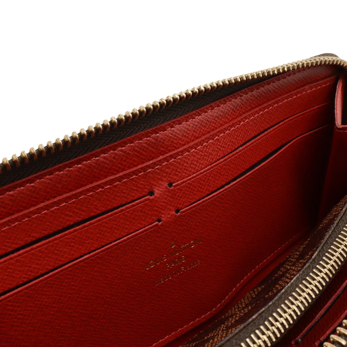 Louis Vuitton Damier Portefeuille Clemence Zip Around Wallet Cerise Red — view 8