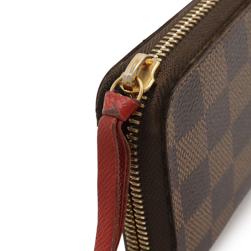 Louis Vuitton Damier Portefeuille Clemence Zip Around Wallet Cerise Red — view 4