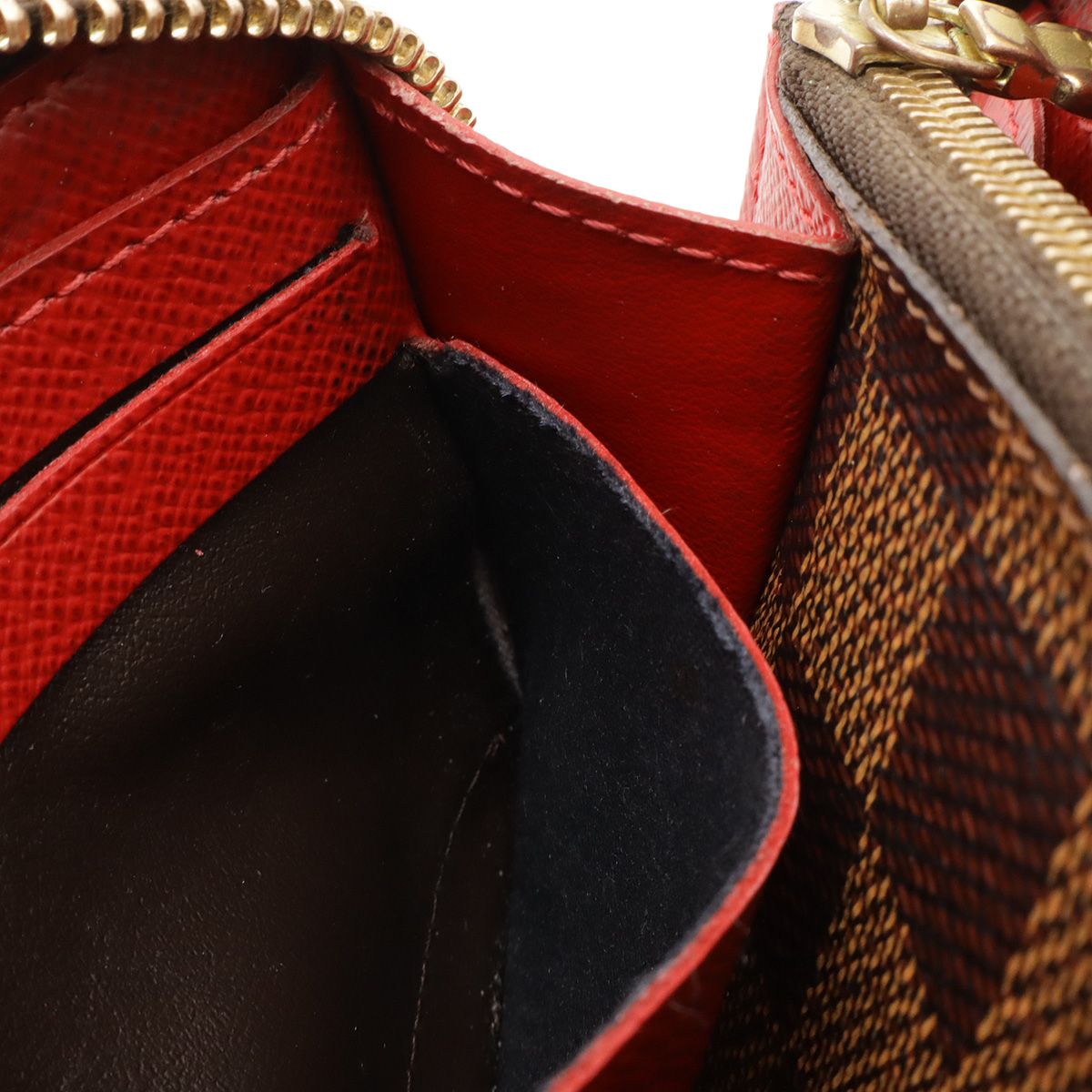 Louis Vuitton Damier Portefeuille Clemence Zip Around Wallet Cerise Red — view 6