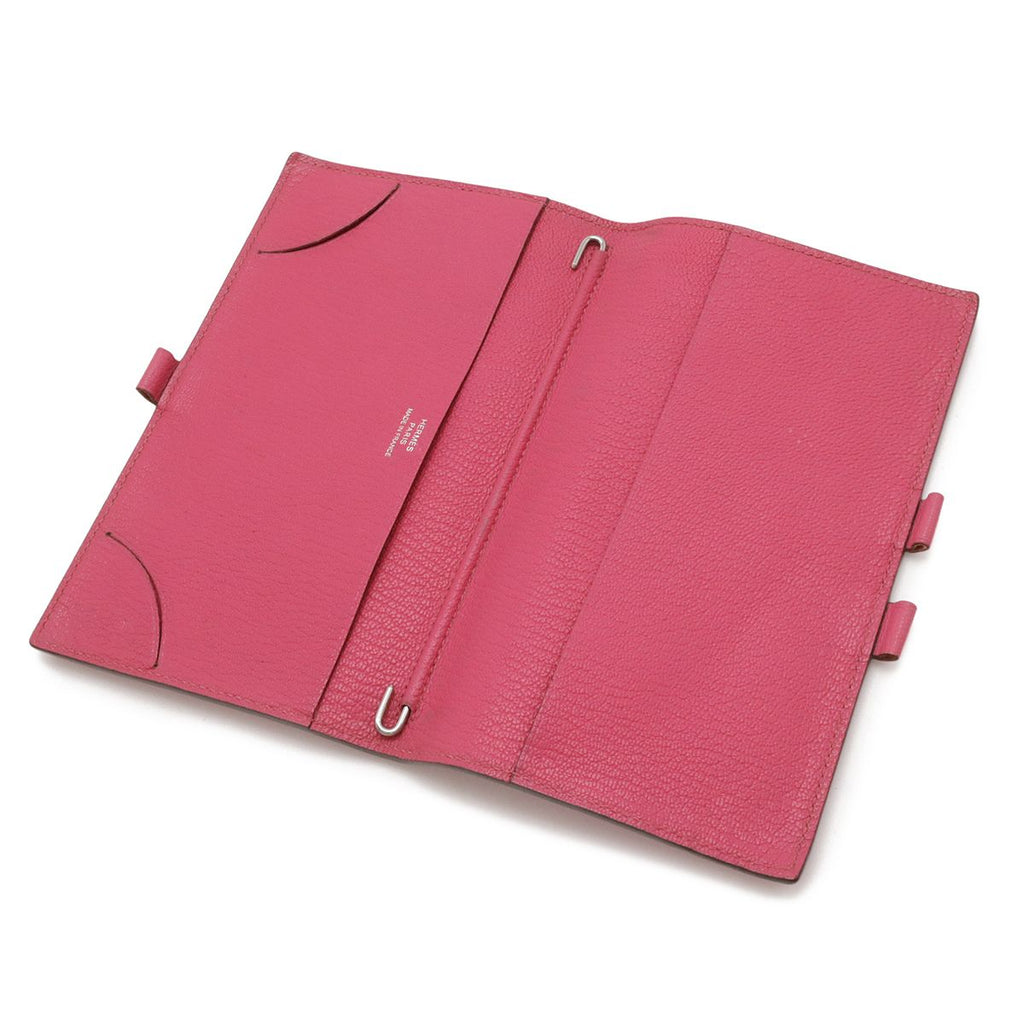 Hermes Agenda Vision Notebook Cover Chevre Leather Fuchsia Pink — view 6