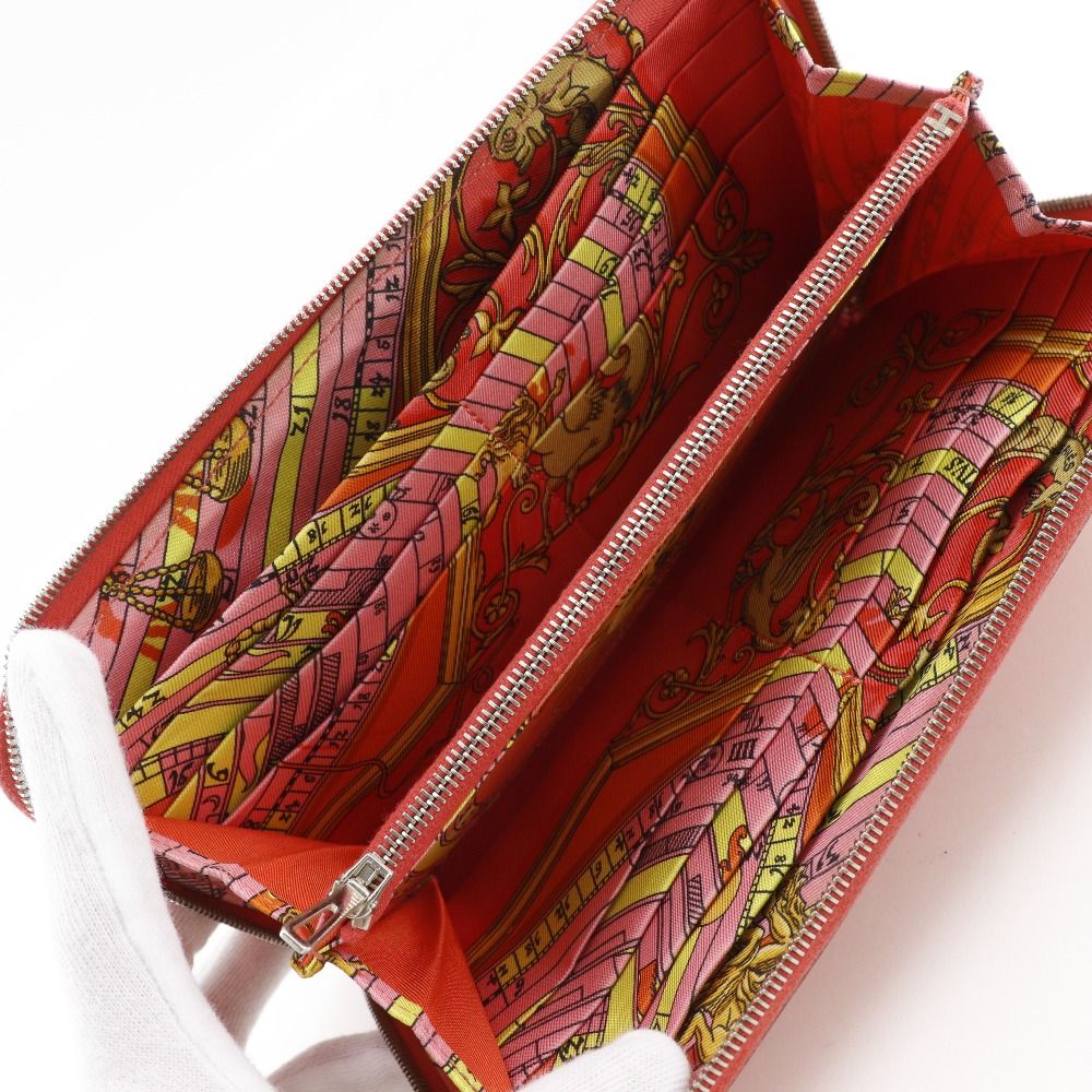 Hermes Azap Long Silk in Veau Rose Jaipur Pink Wallet — view 6