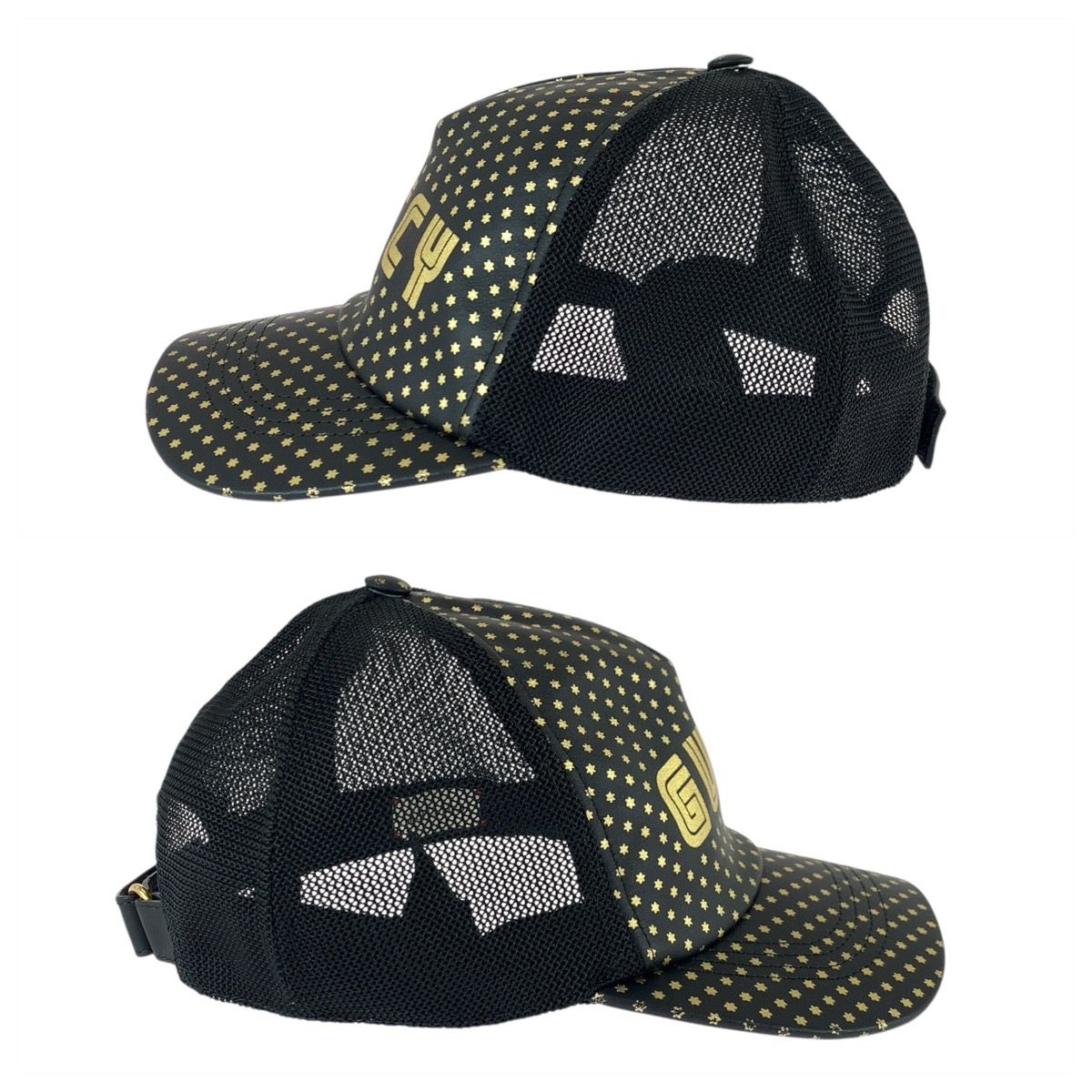 Gucci Sega Collaboration Black Gold Leather Nylon Cap — view 6