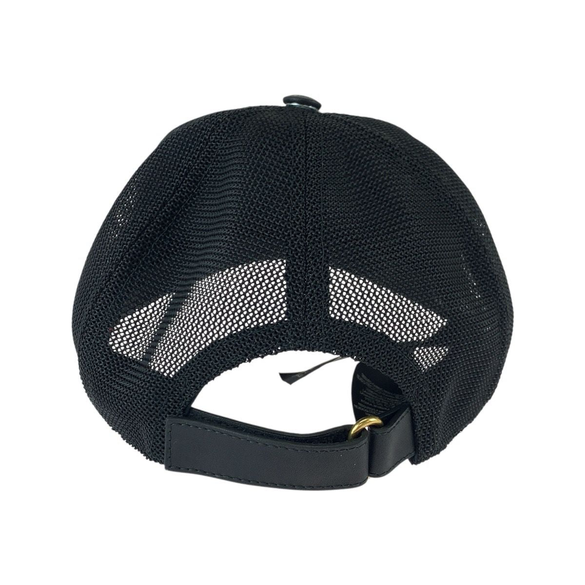 Gucci Sega Collaboration Black Gold Leather Nylon Cap — view 3