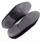 Chanel CC Logo Opera Shoes Velvet Black Loafers — view 5