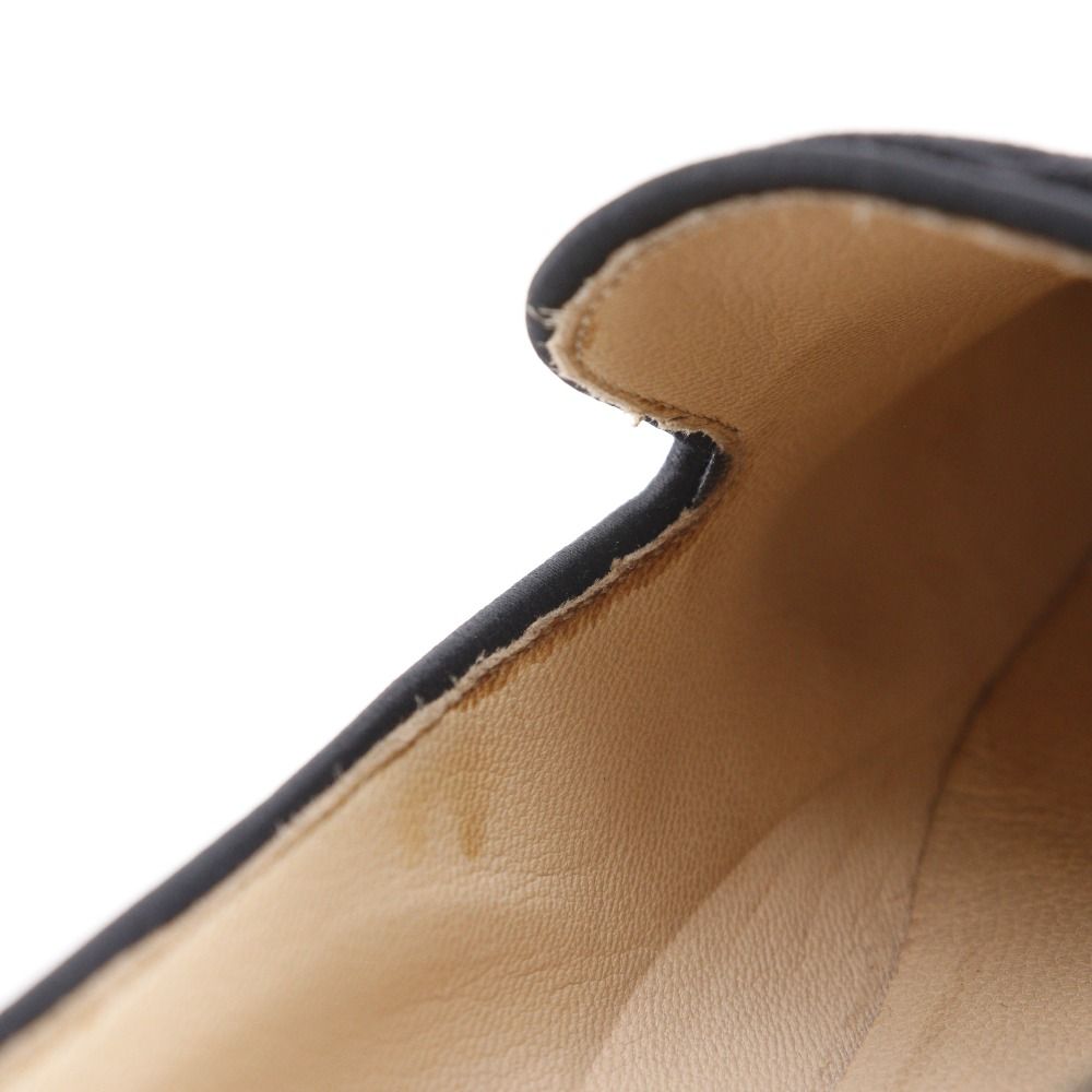 Chanel CC Logo Opera Shoes Velvet Black Loafers — view 8