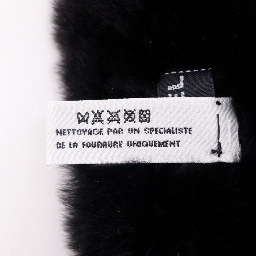Chanel CC Logo Wristband Rabbit Fur Black Bracelet — view 6