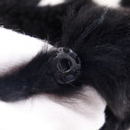 Chanel CC Logo Wristband Rabbit Fur Black Bracelet — view 4