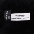 Chanel CC Logo Wristband Rabbit Fur Black Bracelet — view 5