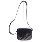 Dior Saddle Small Messenger Shoulder Bag Calf Fabric Black — view 8