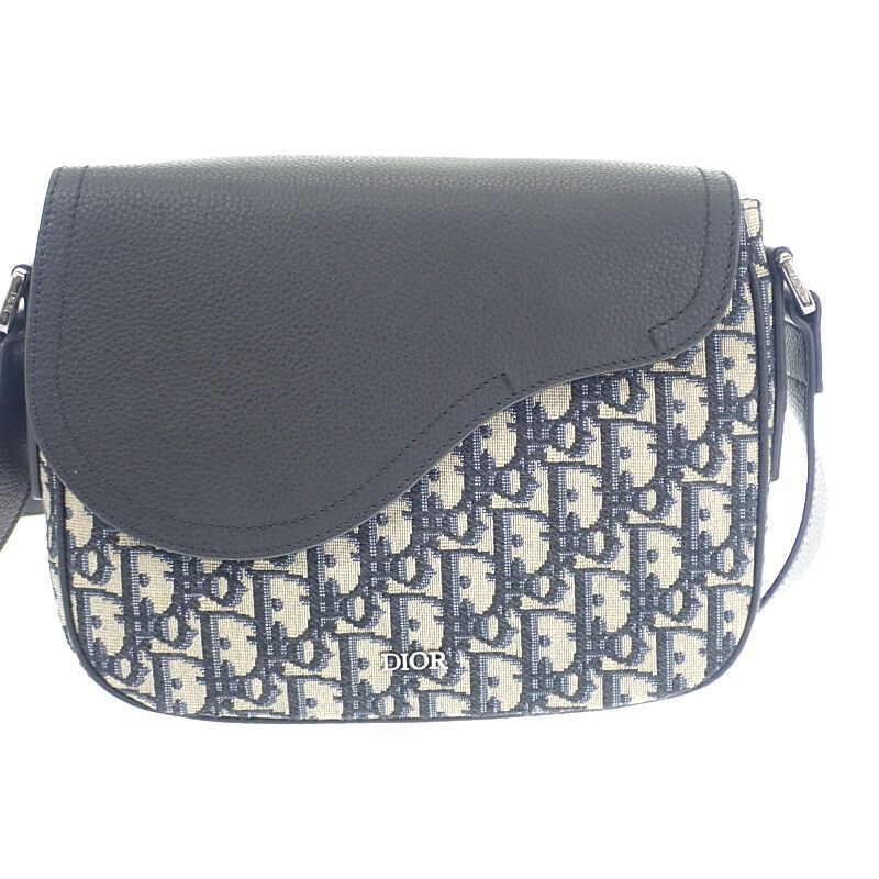 Dior Saddle Small Messenger Shoulder Bag Calf Fabric Black — view 2