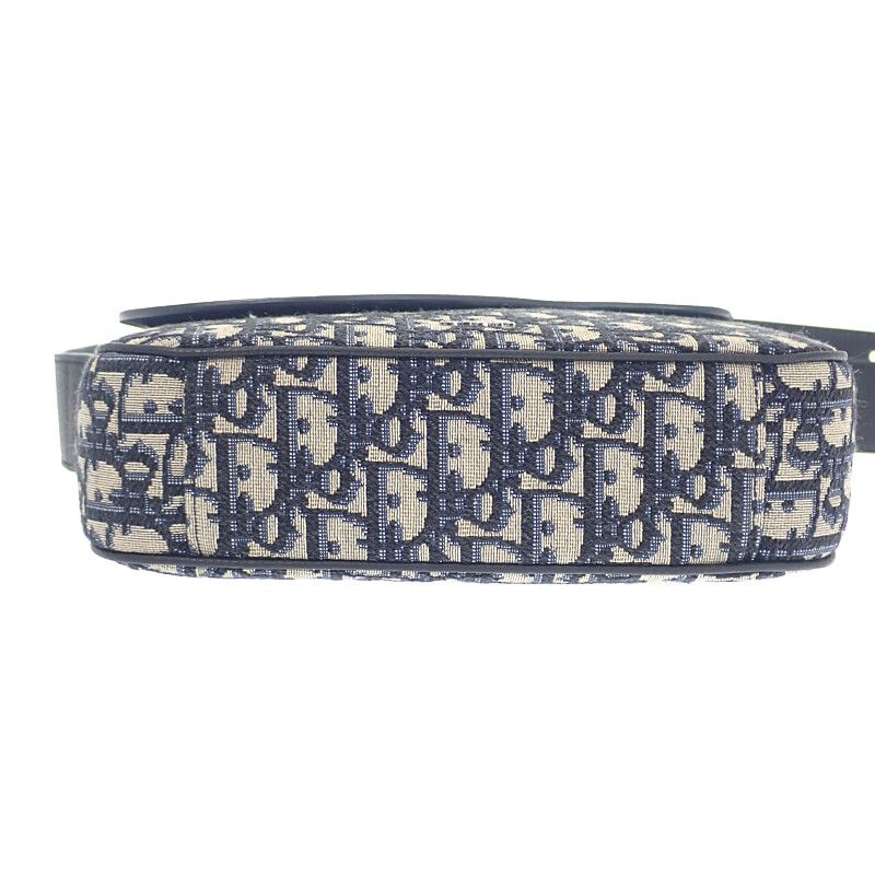 Dior Saddle Small Messenger Shoulder Bag Calf Fabric Black — view 6