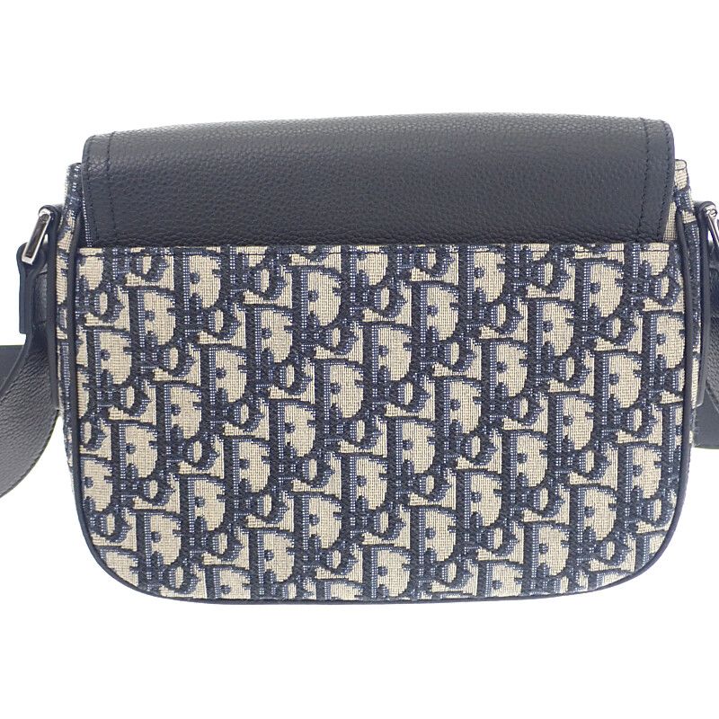 Dior Saddle Small Messenger Shoulder Bag Calf Fabric Black — view 3