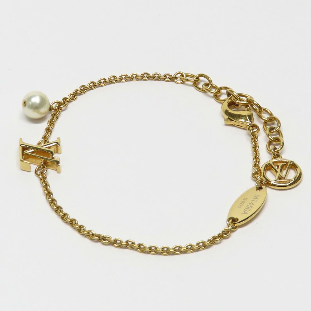 Louis Vuitton Bracelet LV Iconic a Gold Metal Resin Pearl — view 4