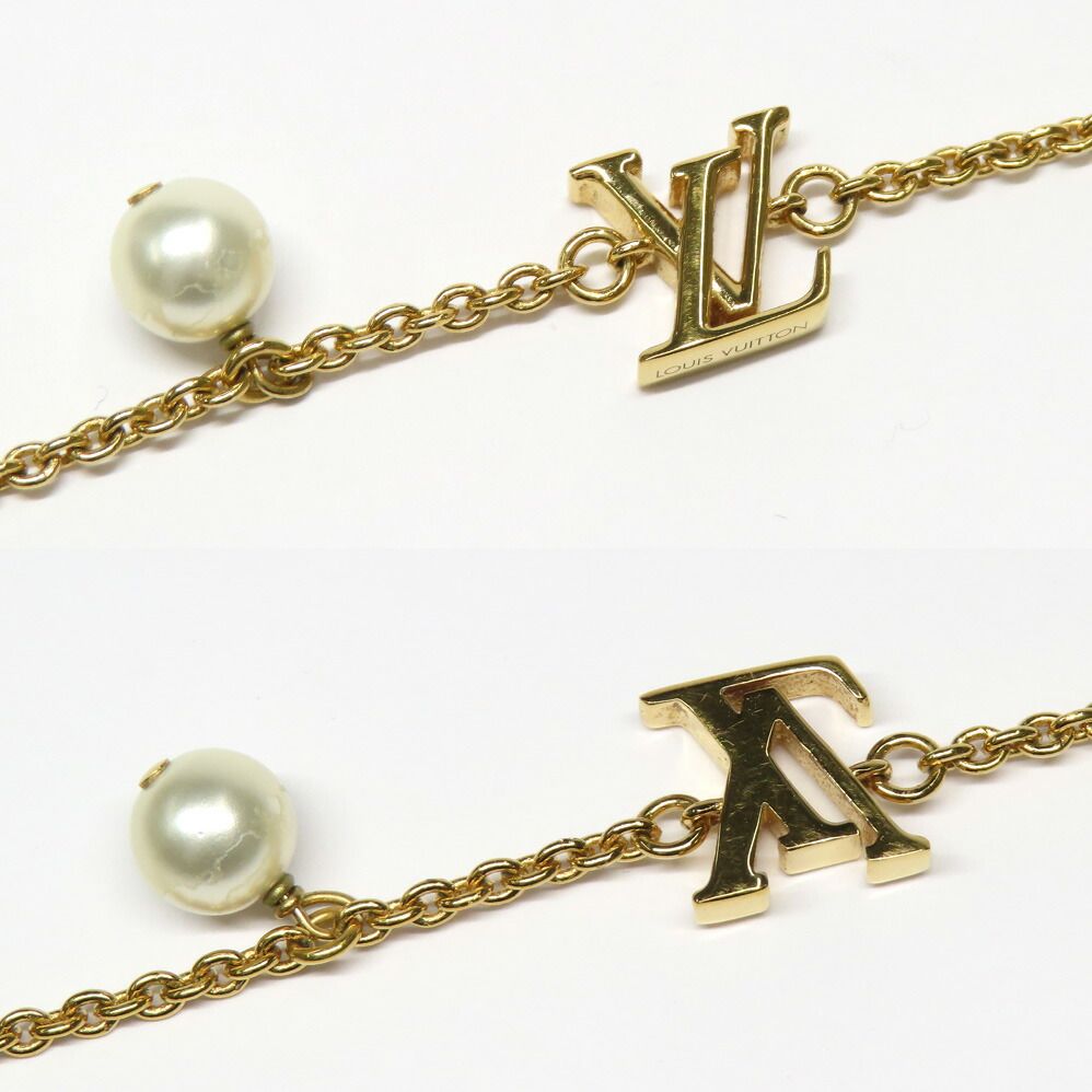 Louis Vuitton Bracelet LV Iconic a Gold Metal Resin Pearl — view 6