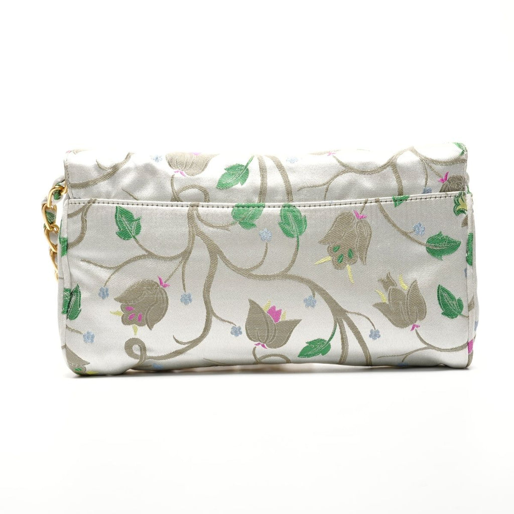 Prada Shoulder Bag Brocade Floral Chain Strap — view 3
