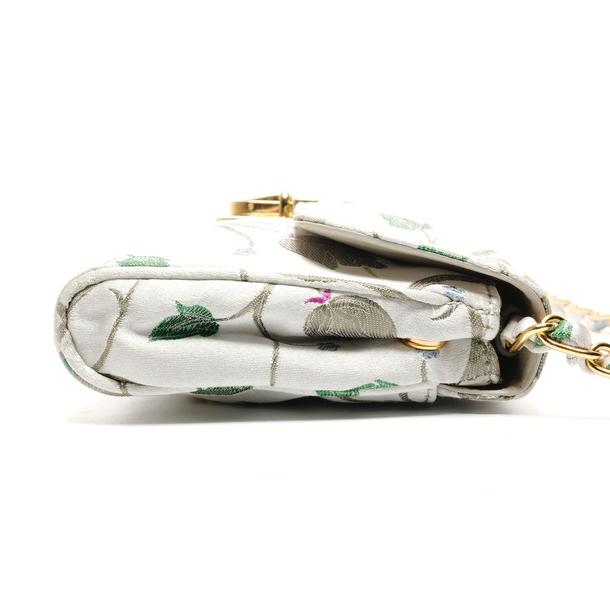 Prada Shoulder Bag Brocade Floral Chain Strap — view 5