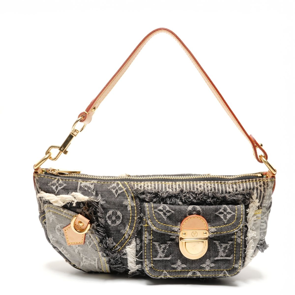 Louis Vuitton Shoulder Bag Monogram Denim Patchwork Pouch — view 2