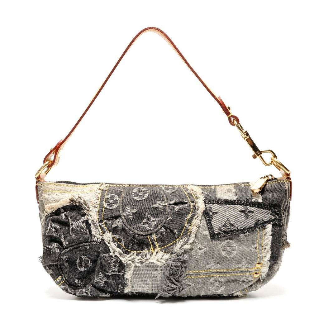Louis Vuitton Shoulder Bag Monogram Denim Patchwork Pouch — view 3