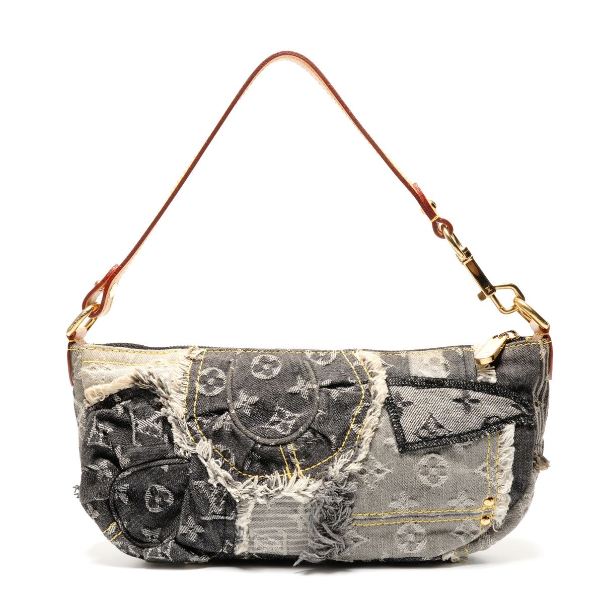 Louis Vuitton Shoulder Bag Monogram Denim Patchwork Pouch — view 3