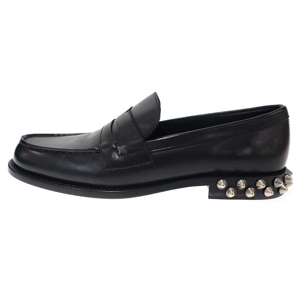 Saint Laurent Paris Studded Heel Leather Loafers Black 37 — view 2
