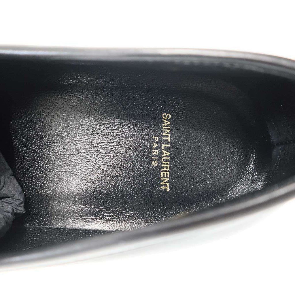 Saint Laurent Paris Studded Heel Leather Loafers Black 37 — view 5