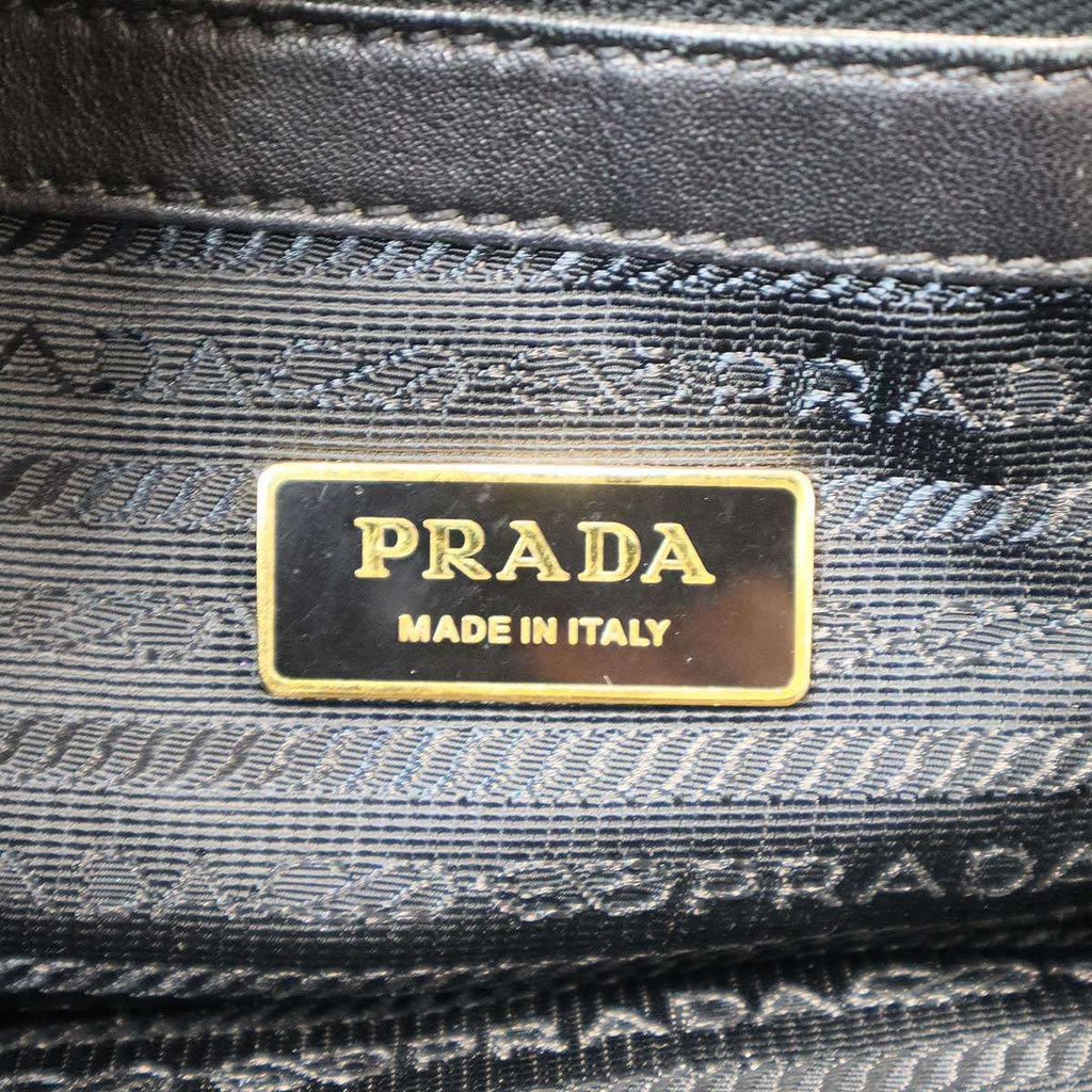Prada Leather Ribbon Nylon 2-Way Tote Black — view 5