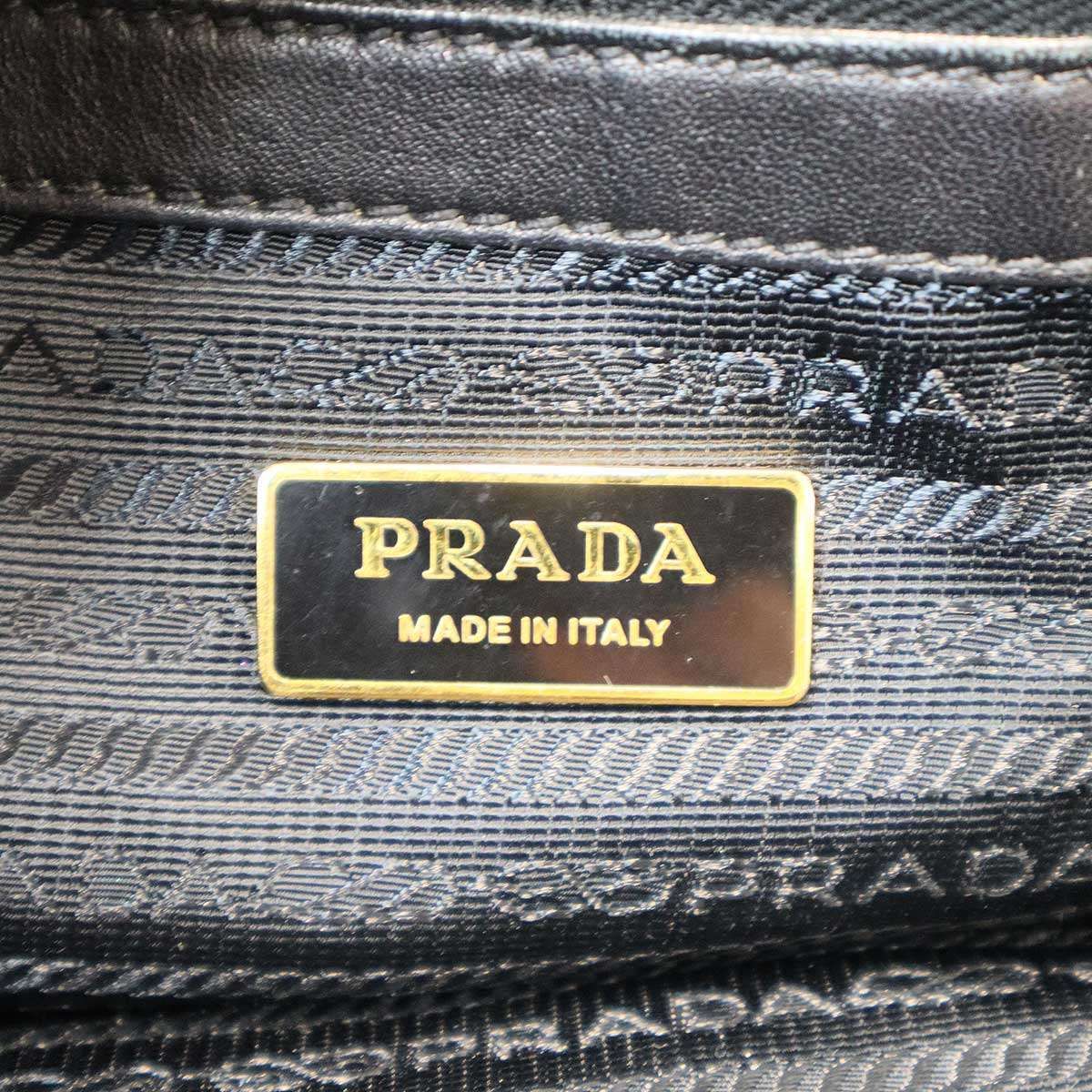 Prada Leather Ribbon Nylon 2-Way Tote Black — view 5
