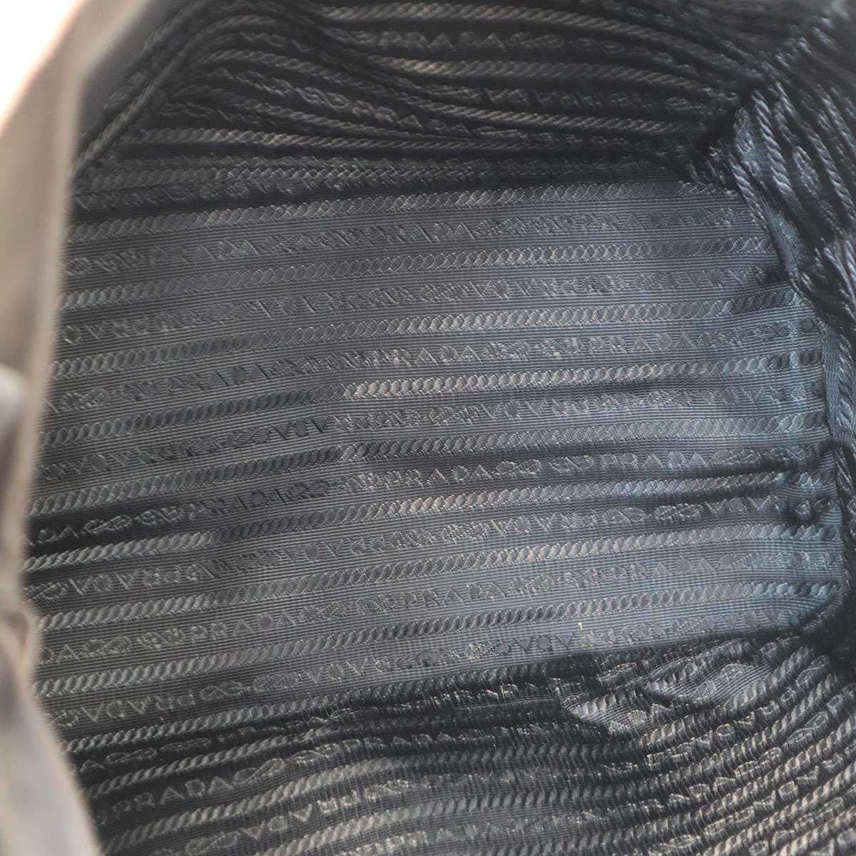 Prada Leather Ribbon Nylon 2-Way Tote Black — view 6