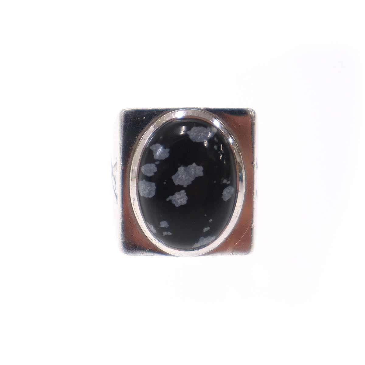 Louis Vuitton Chevalier Marblestone Ring Silver Black — view 2