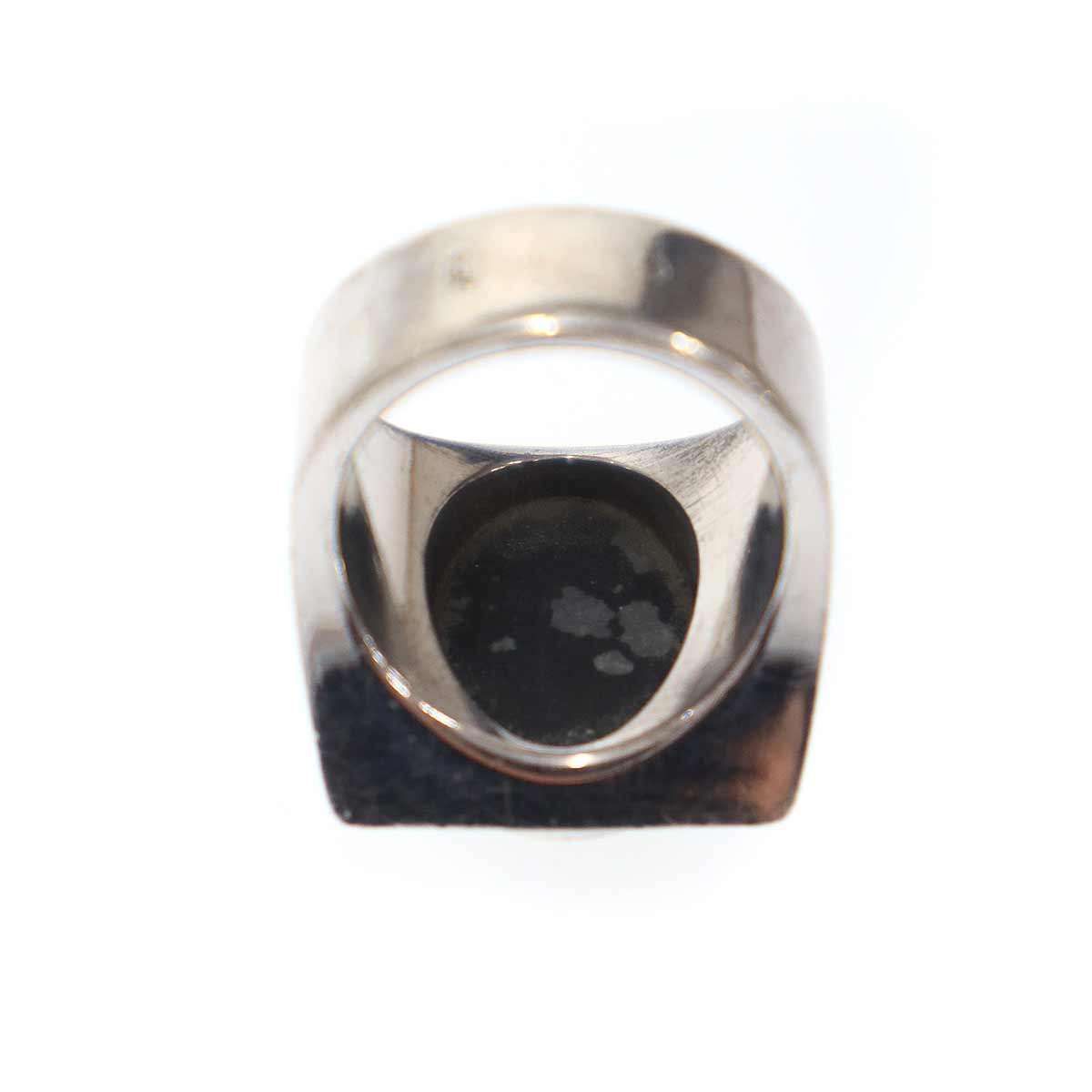 Louis Vuitton Chevalier Marblestone Ring Silver Black — view 5