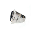 Louis Vuitton Chevalier Marblestone Ring Silver Black — view 4