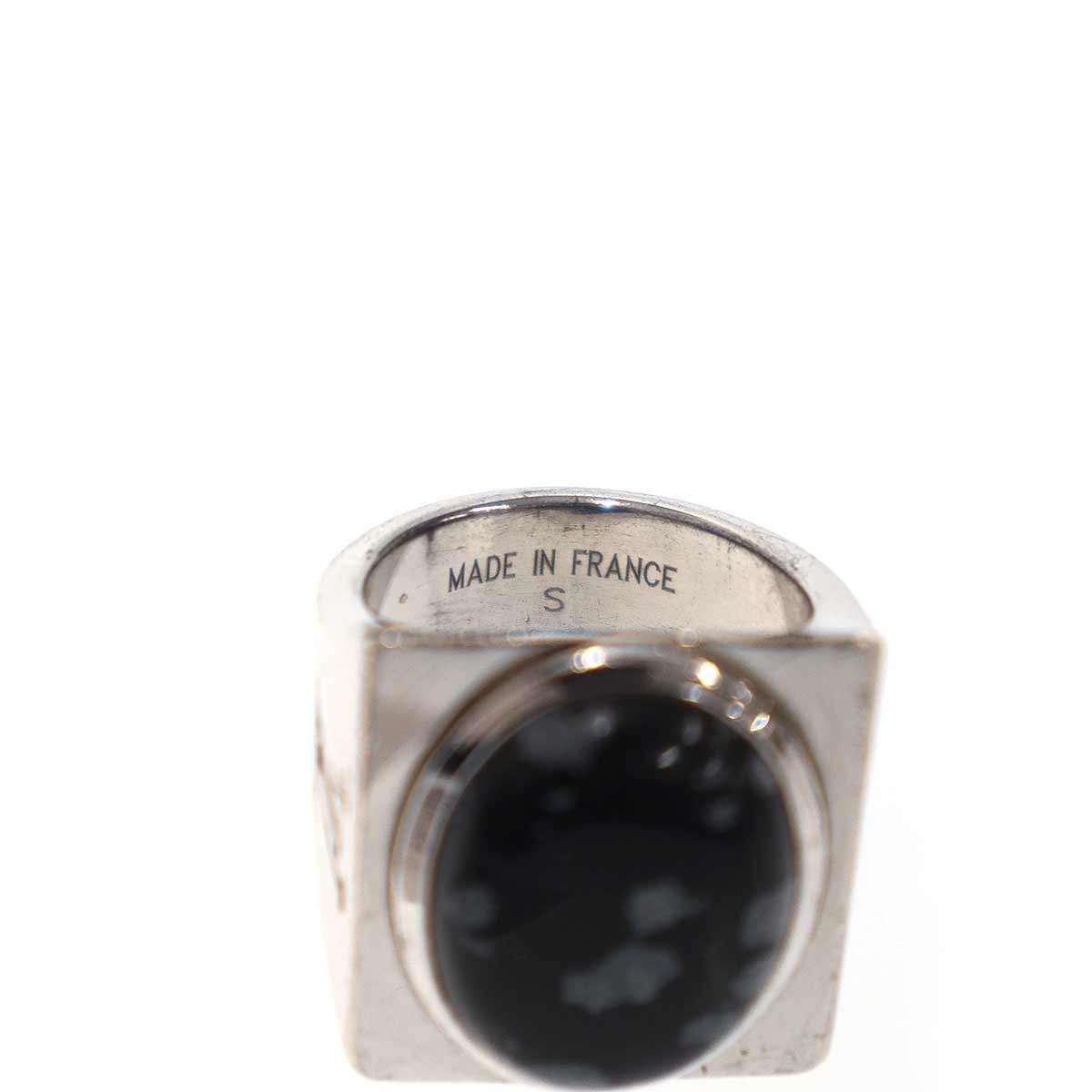 Louis Vuitton Chevalier Marblestone Ring Silver Black — view 6